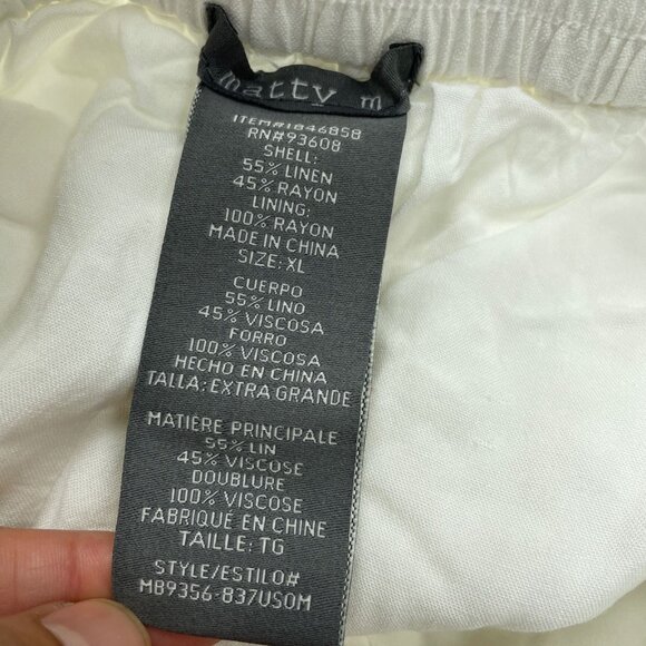 NEW Matty M Linen Blend Women's XL White Tiered Midi Skirt - Picture 7 of 10